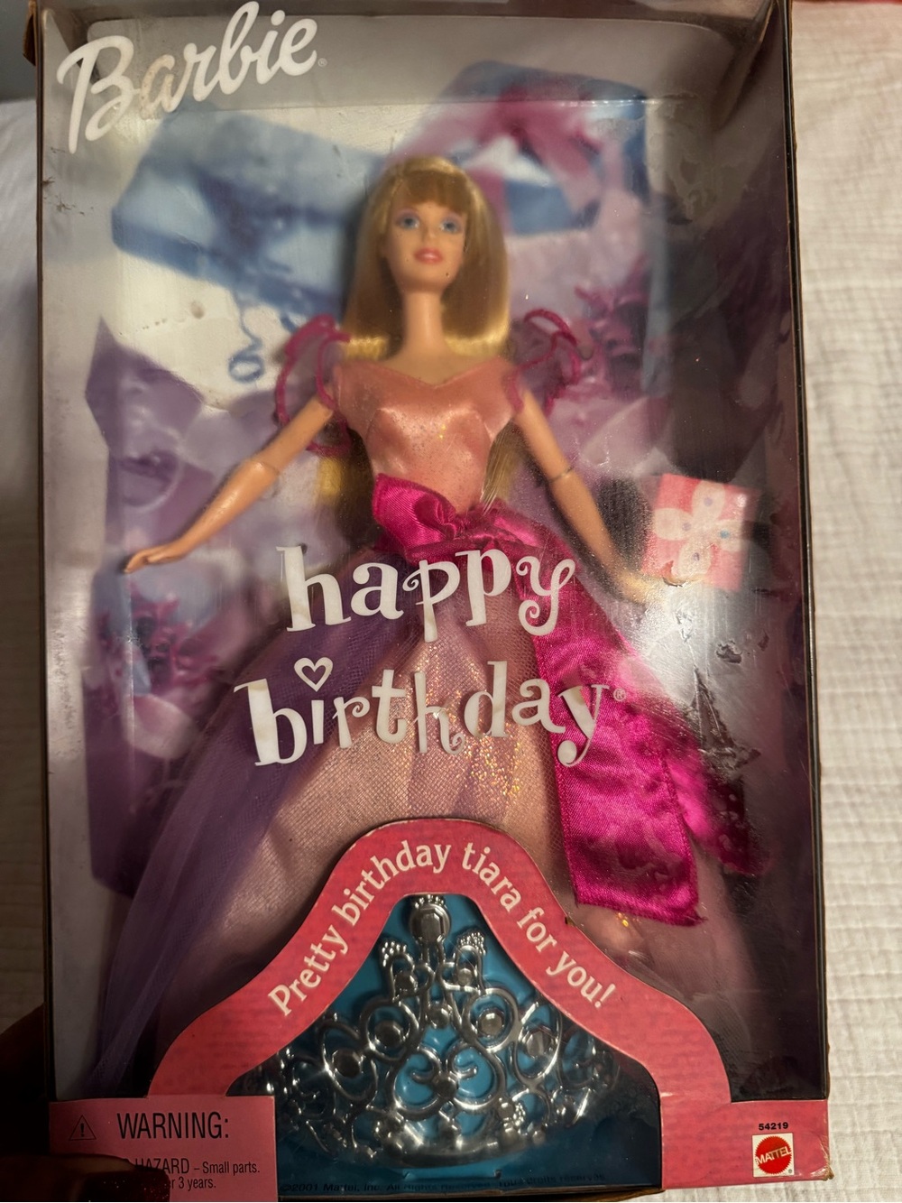 2001 Mattel Happy Birthday Barbie Doll NRFB 54219 w/ Birthday Tiara For You